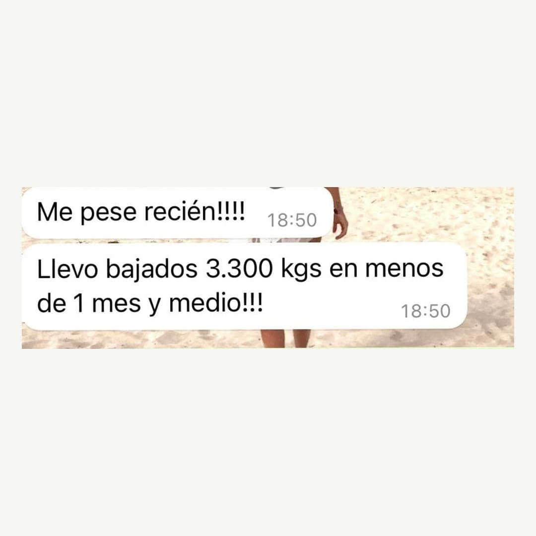 Me pesé recién: llevo bajados 3,300 kilos en menos de un mes y medio.